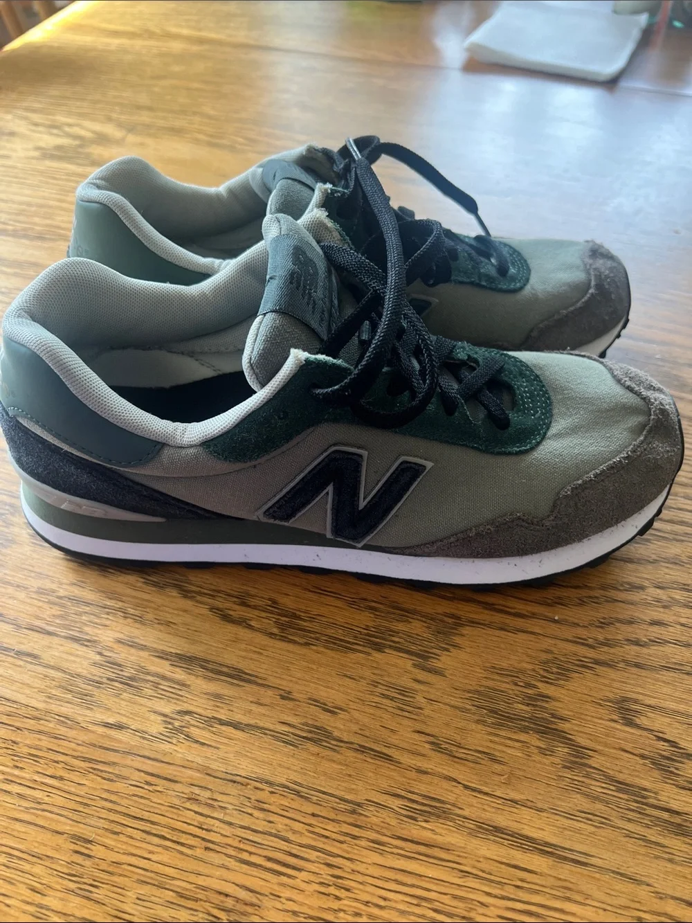 New Balance Olive Green and Gray Athletic Lace-Up Sneakers